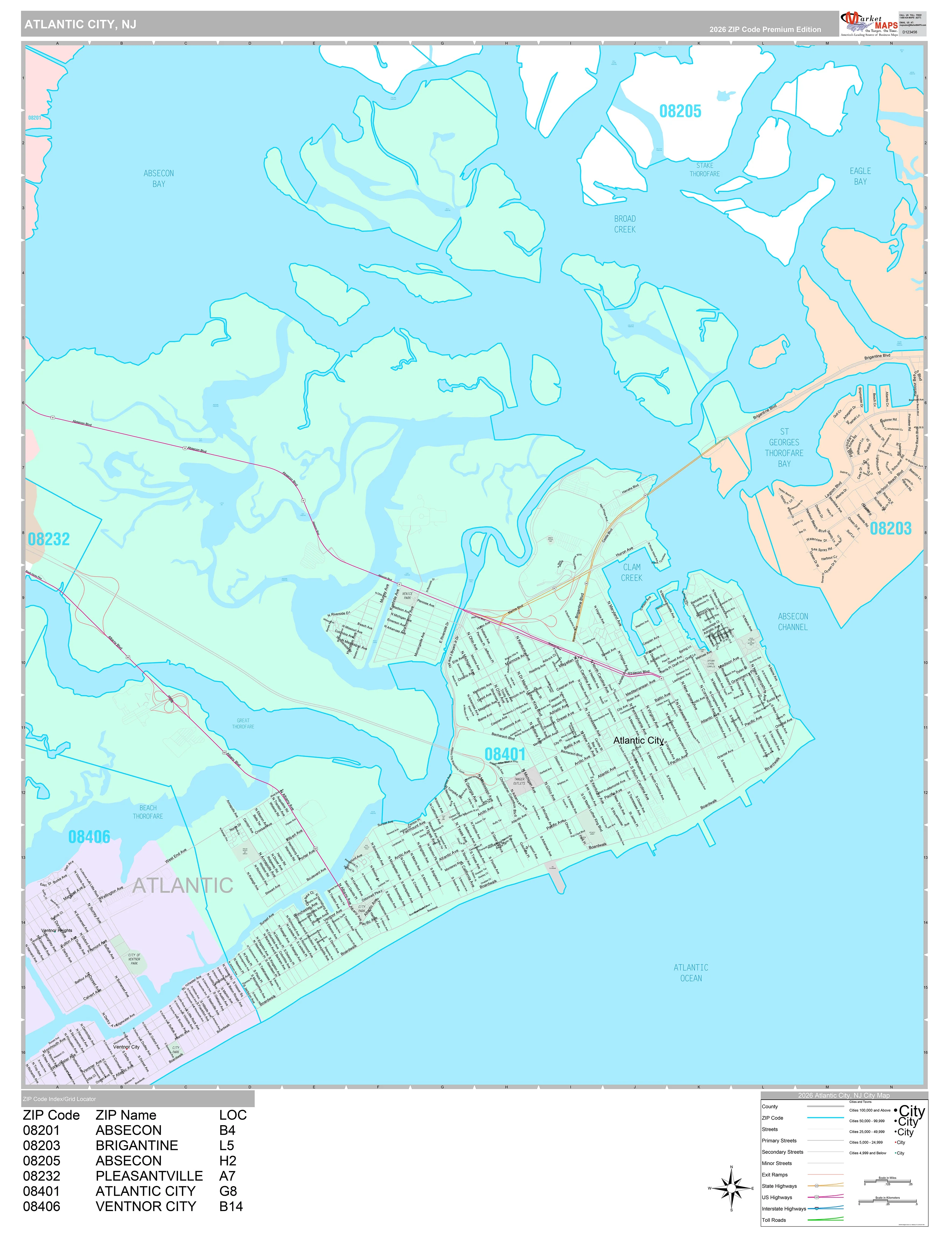 New Jersey City Wall Maps